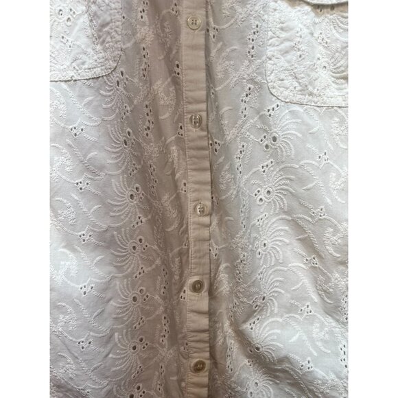 Croft & Borrow Women's Embroidered Button Down Shirt Long Sleeve Size XXL White - Picture 7 of 11